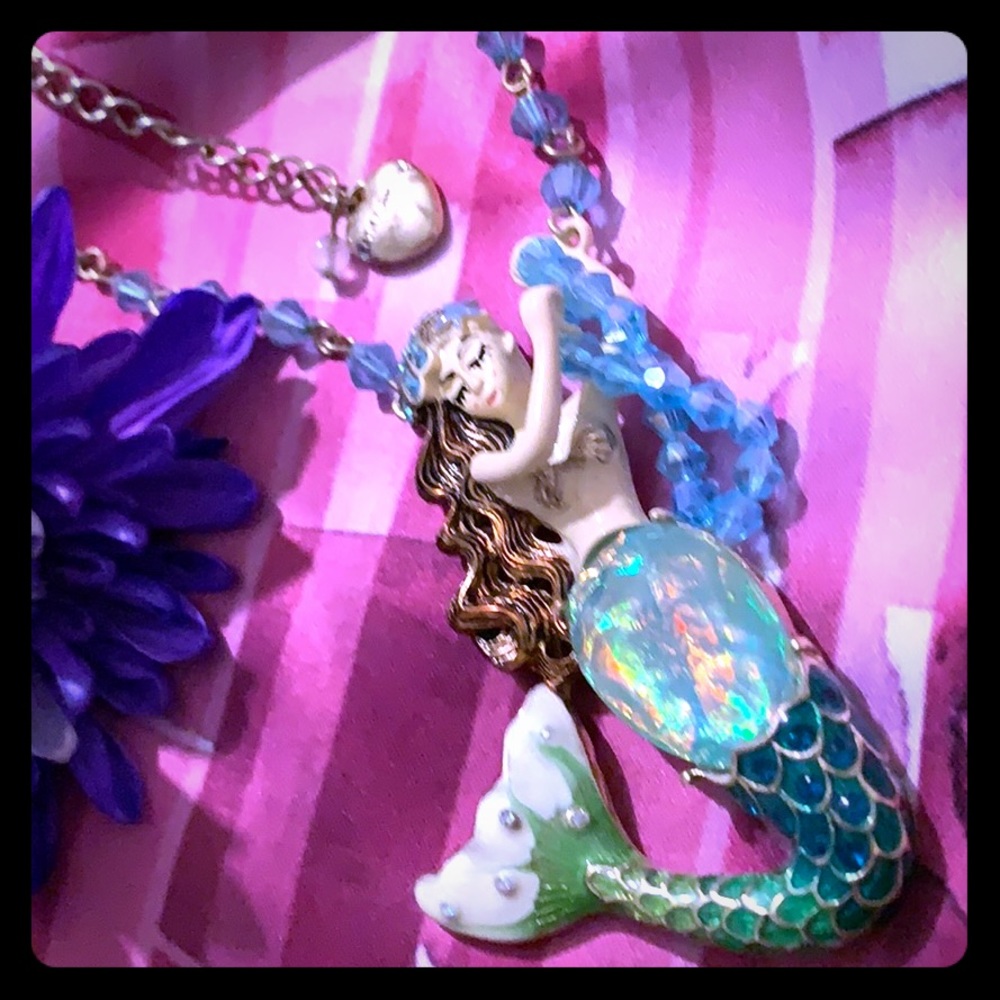 Betsy Johnson Vintage Antique Green Aqua Mermaid